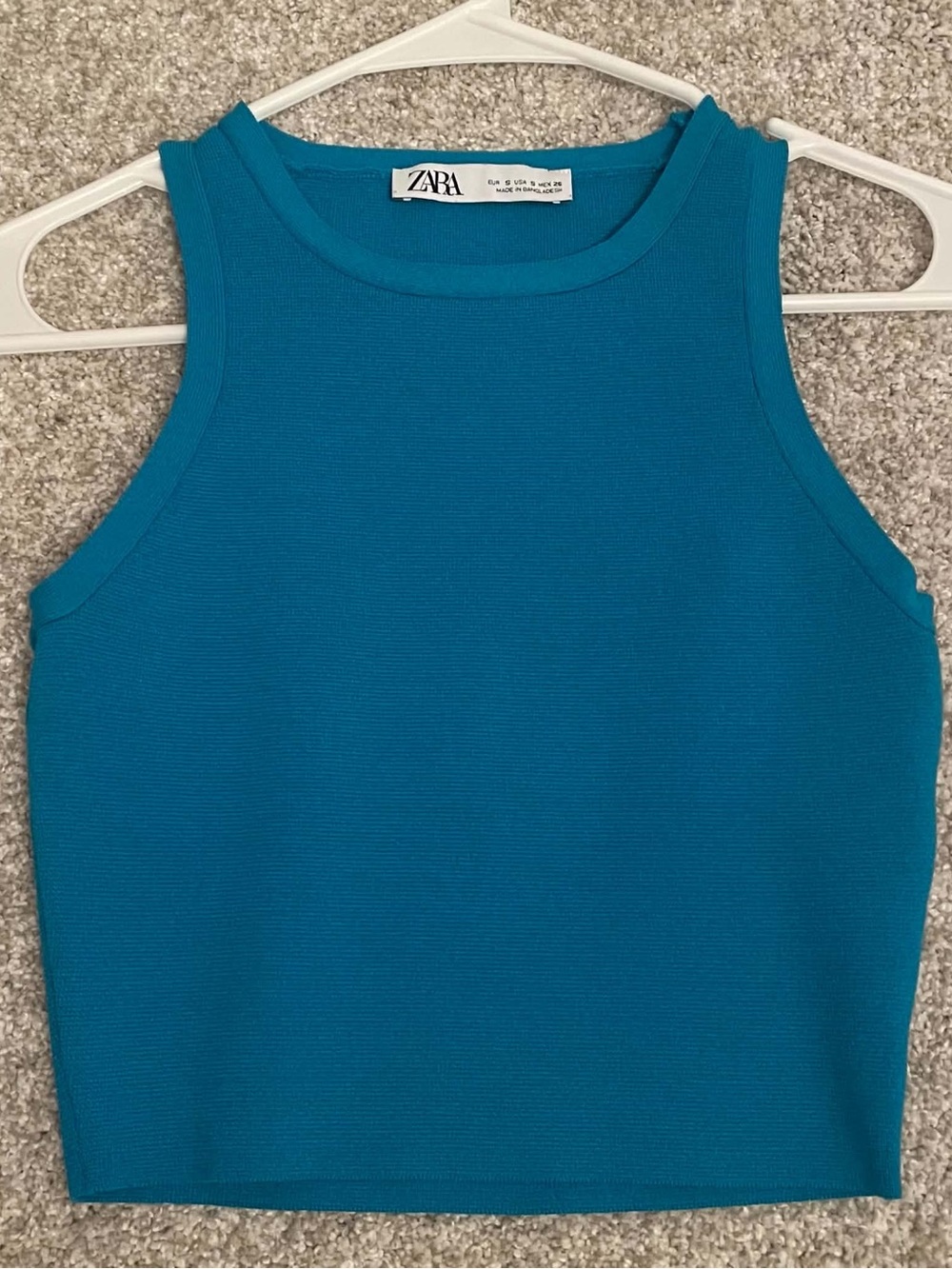 Zara Turquoise Blue Sleeveless Knit Tank Top